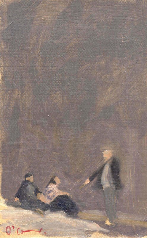 Gypsies, Oil on Canvas, 30 x 16 cm