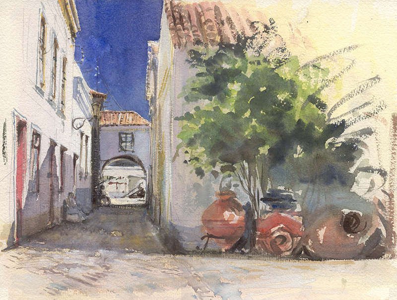 Faro, Algarve, Watercolour, 28 x 37 cm