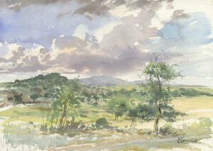 Landscape, Algarve, Watercolour, 27 x 37 cm