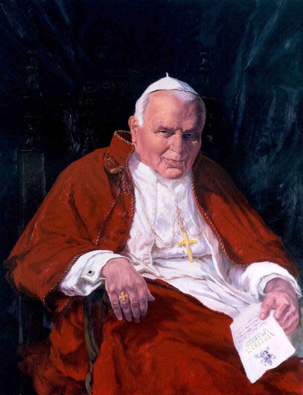 Pope John Paul II, Oil on canvas, 100 x 75 cm