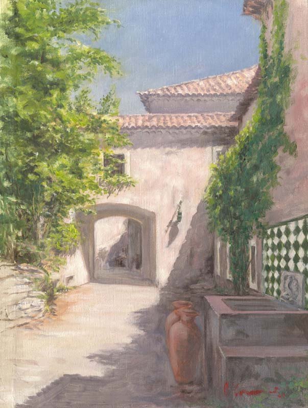 Patio Riba Fria, Sintra, Oil on Canvas, 40 x 30 cm