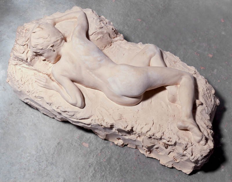 Sleeping nude, Clay, H. 16 cm, L. 41 cm, W. 23 cm