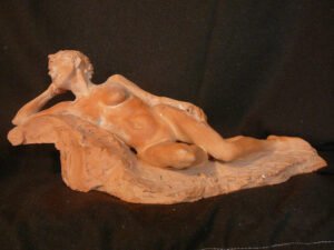 Reclining nude III, Clay, H.17 cm, L. 37 cm, W. 18 cm