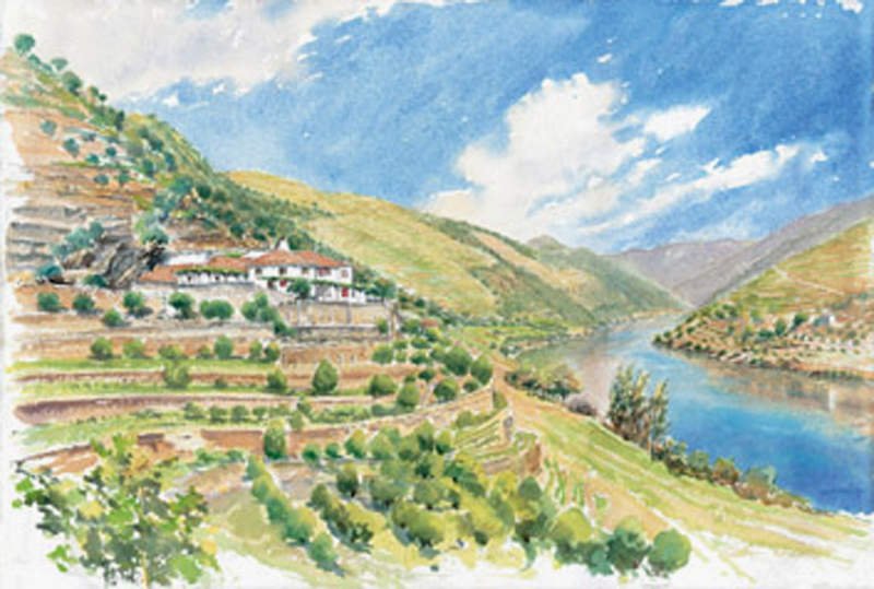 Quinta do Castelinho (Castelinho). Watercolour Print by John O'Connor.